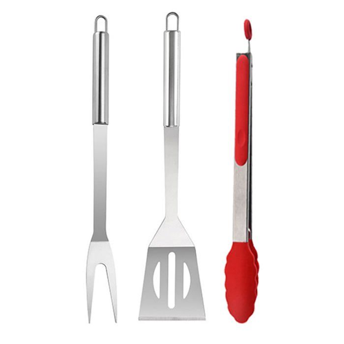 Ensemble doutils et accessoires pour barbecue – Ustensiles de barbecue en acier inoxydable (ensemble de 3 pièces)