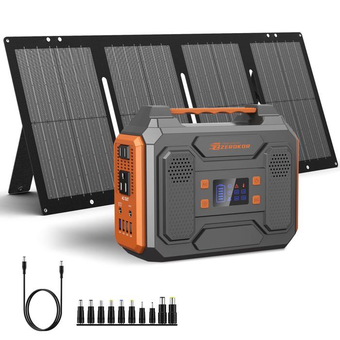 Générateur solaire portable station dalimentation portable de 300 W avec panneau solaire pliable de 60 W onde sinusoïdale pure
