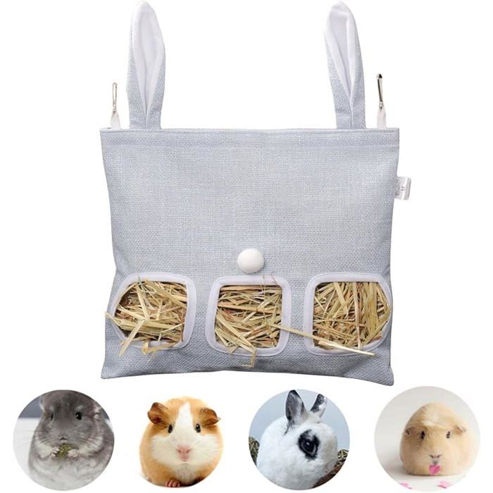 Sac à Foin pour Lapin Sac de Mangeoire de Foin Suspendu pour Petits Animaux Bleu M M Bleu