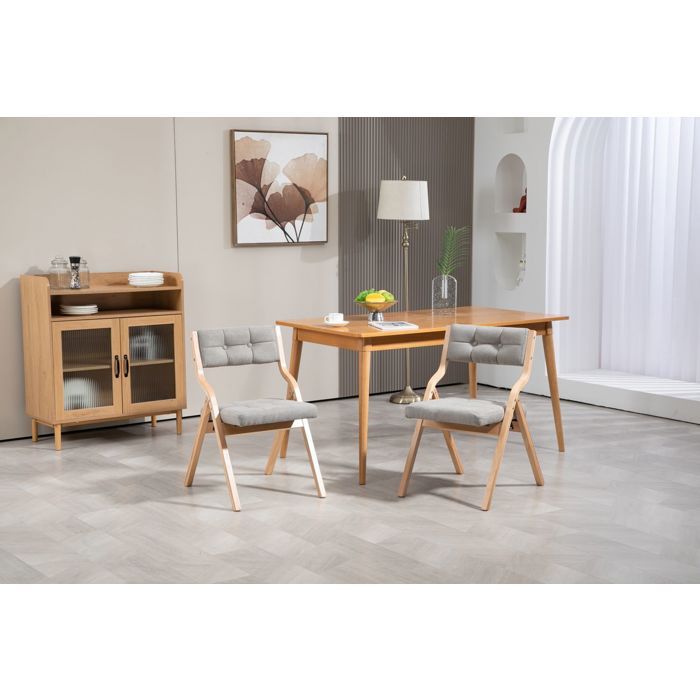 Chaise pliante - SOGEU - Chaise pliante rembourrée - Bois massif - Velours respirant - Lot de 2
