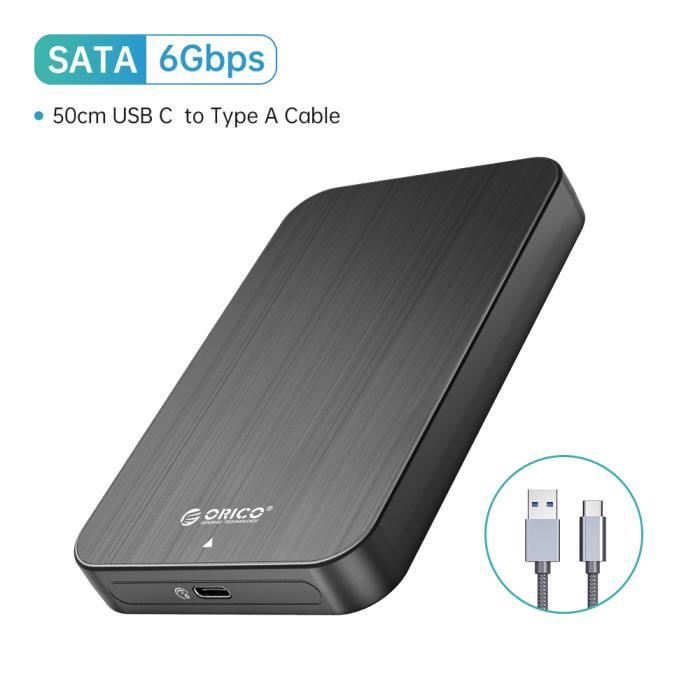 6 Gbps-noir - ORICO External Hard Drive Enclosure Ssd hd USB C 6Gbps HDD Case 2.5 inch SATA to USB 3.1 Hard D