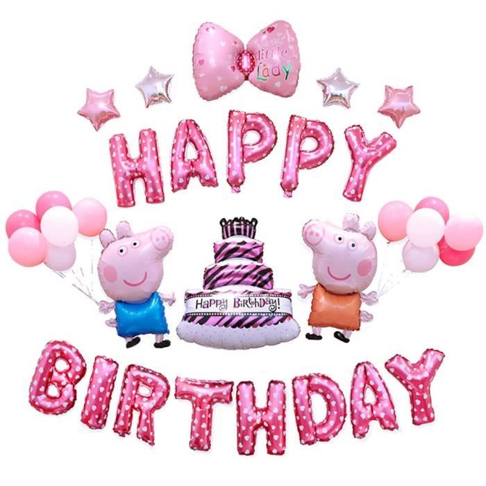 Peppa Pig Ballons Filles Anniversaire Partie Decorations Rose