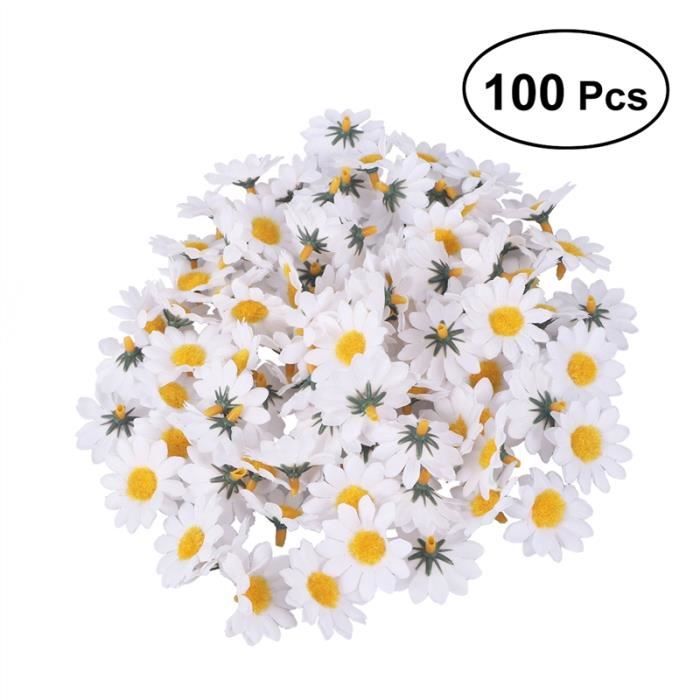 Naler 120 T/êtes de Fleurs Artificielles Marguerite Gerbera Daisy pour f/ête de Mariage Bricolage Plastique Blanc