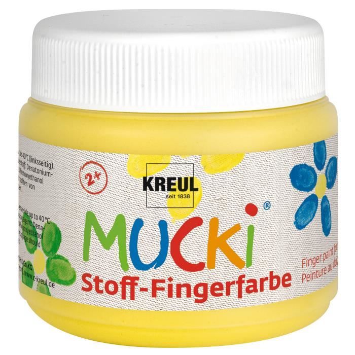 KREUL Mucki Peinture Au Doigt Wild Child – 8 Couleurs X 150 Ml, Pâteuse, Lavable, Vegan – Dès 2 Ans