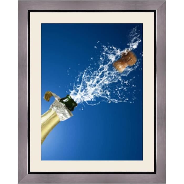 Cadre Photo Mural Multivues – Format 15x35 Cm, Passepartout Super Blanc 10x30, Cadre Noir, Design Personnalisable