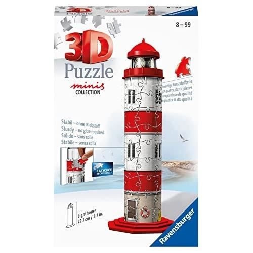 Puzzle 3D - RAVENSBURGER - Mini Leuchtturm - 54 pièces - Intérieur - À partir de 8 ans