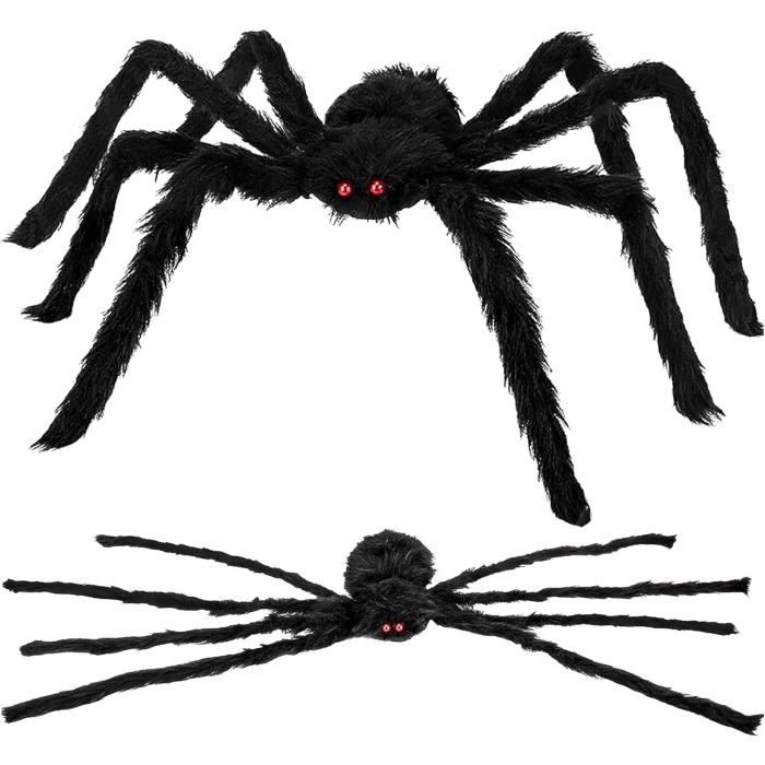 2 Fausses Araignées Réalistes Halloween | Déco Effrayante Pour Maison, Jardin | Farce Et Décoration