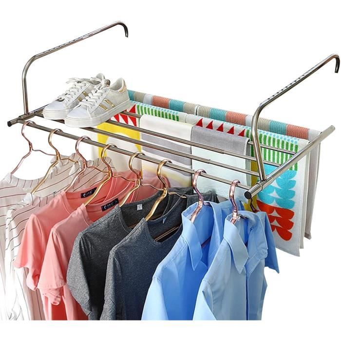 Lot De 2 Séchoirs à Linge En Spirale Acier Inox - Pour Couettes, Draps - 42 Cm - Peu Encombrant