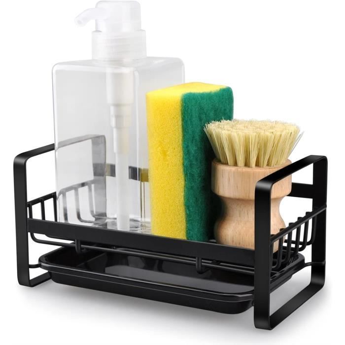 Joseph Joseph Surface - Rangement/Organiseur Pour évier, Porte éponge, Support Pour Brosse Et Liquide Vaisselle, Vidange De L'eau- Acier Inox Résistant Aux Empreintes Digitales, Blanc, Grand Modèle