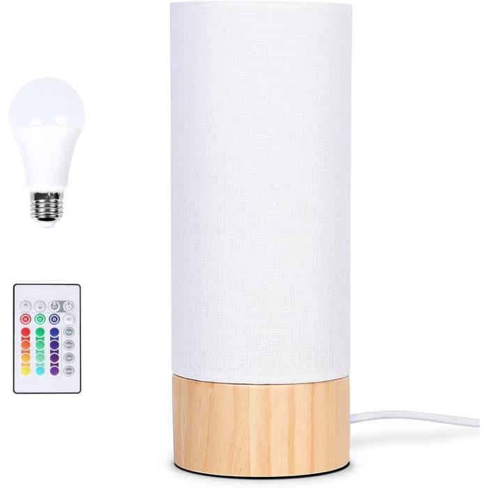 Morwealth Lampe De Chevet LED Dimmable, Lampe De Table LED Sans