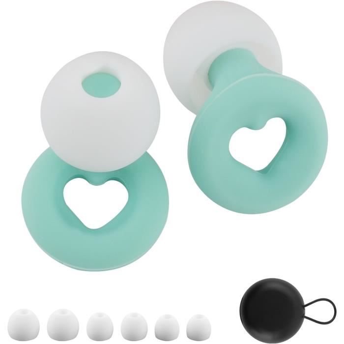 Bouchons D'Oreilles Anti-Bruit 28dB - 4 Paires Embouts Silicone Réutilisables Pour Sommeil, Concerts Et Voyages