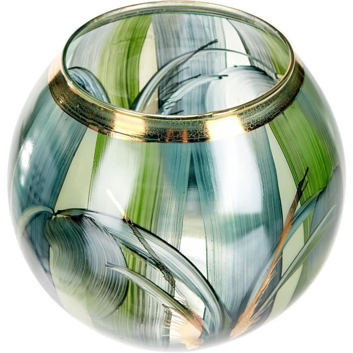 GILDE GLAS Art - Grand Bol Décoratif En Verre Peint à La Main Multicolore 55x28cm - Cadeau Élégant