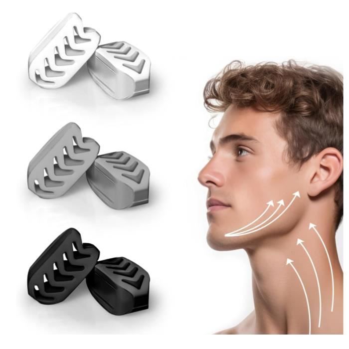 PHCOZY Exerciceur De Mâchoire 3 Pièces - Entraîneur Facial En Silicone Pour Définir La Mâchoire