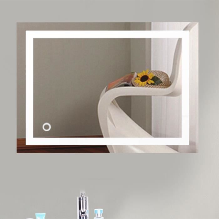 miroir salle de bain mural led lampe de miroir 23w blanc froid anti-déflagrant taille: 50*70cm.