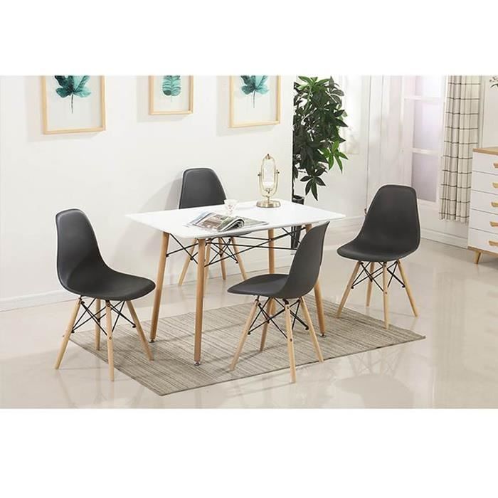 Ensemble Table A Manger Blanche 4 A 6 Personnes 4 Chaises