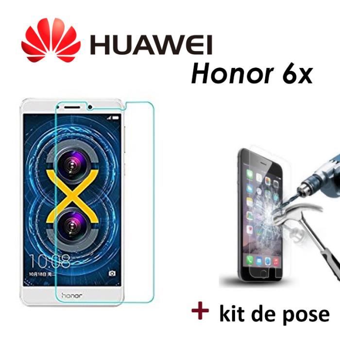 Lot de 3 pour Huawei Honor X10 Max Verre Trempé Film Protection écran 9H [Kit de nettoyage d'écran] sans Bulles d'air Anti-Rayures,Frontière noire