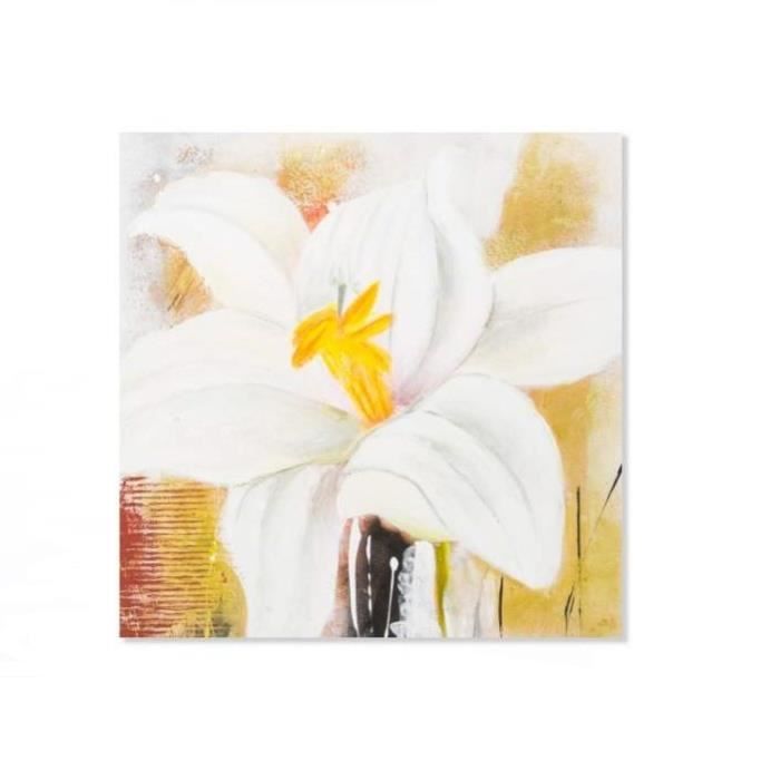 Tableau - toile - cadre peinture Fleur blanche - Achat / Vente tableau -  toile - Cdiscount