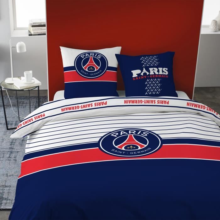 Taies doreiller Paris Saint-Germain PSG Parure de lit avec Housse de Couette 140x200 Neymar- MBappe PSG Bleue Licence Officielle Taies doreiller Paris Saint-Germain PSG Parure de lit avec Housse de Couette 140x200 Neymar- MBappe PSG Bleue Licence Officielle