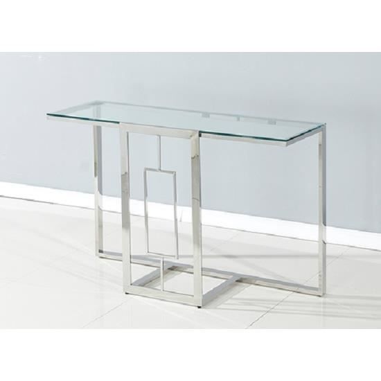Table Console Deco Et Design Verre Et Inox Vesuvio Achat Vente
