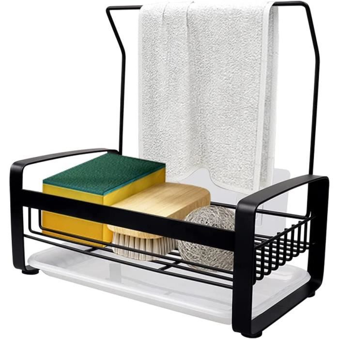 Rangement évier, Porte Eponge Evier Cuisine En Acier Inoxydable, Support Pour Éponge Avec Bac De Recuperation Porte Ustensiles De Cuisine 1pcs 96611648