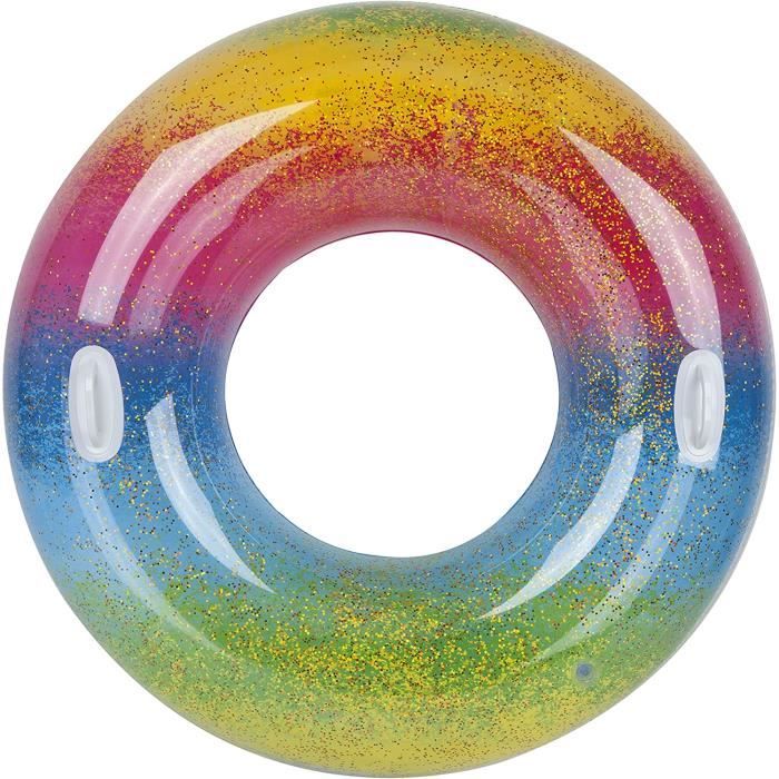Bouée de natation gonflable à paillettes, flotteur de piscine, flotteur