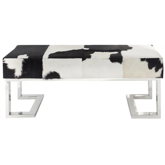 Banc Design En Cuir Veritable Coloris Blanc Et Noir Avec Pietement Chrome Achat Vente Banc Soldes Sur Cdiscount Des Le 20 Janvier Cdiscount