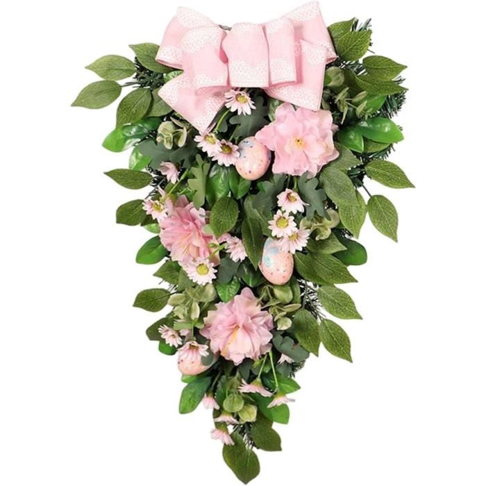 Couronne De Noël Artificielle En Forme De Larme – Déco De Porte Intérieur/extérieur Pour Les Fêtes