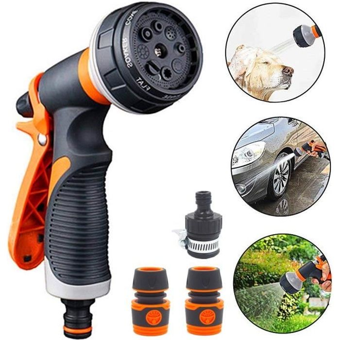 Pistolet D'arrosage Avec 9 Modes – Pulvérisateur Jardin Multifonction, Poignée Ergonomique, Pour Lavage Voiture, Plantes, Animaux