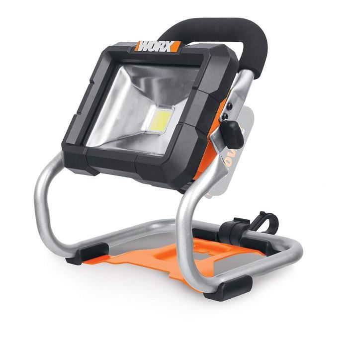 worx wx026.9 20 v led projecteur lampe de travail, accumulateur, 1500 lm, orientable à 360 °, sans batterie, chargeur et accessoi