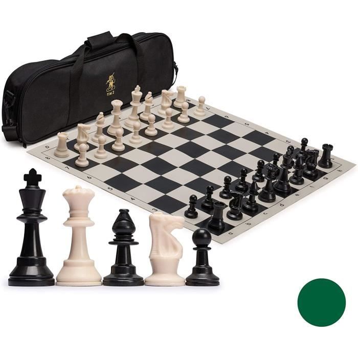Yellow Mountain Imports Jeu d'Échecs Enroulable Staunton pour Tournoi Règlementaire (50 cm) avec Sac de Transport, 2 Reines Supplémentaires, et des Pièces d'Echecs Pondérées - Noir Yellow Mountain Imports Jeu d'Échecs Enroulable Staunton pour Tournoi Règlementaire (50 cm) avec Sac de Transport, 2 Reines Supplémentaires, et des Pièces d'Echecs Pondérées - Noir