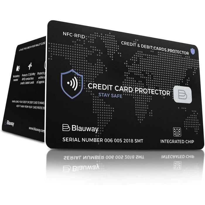 valonic Protection Carte bancaire - 6 pièces - certifié - etuis Anti RFID NFC - Plastique - Transparent - RFID Protection pour Cartes Bleu et sans Contact