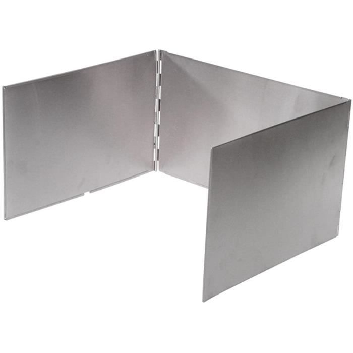 Pare-vent Pliable Basisago Pour Réchaud Camping - Aluminium 117x50cm - Sac Inclus