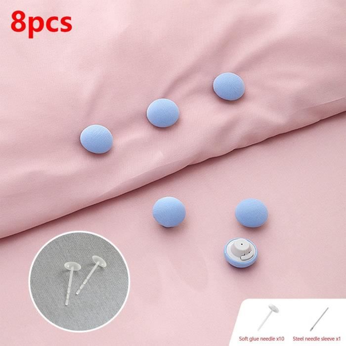 Lot De 8 Clips De Couette Antidérapants Améliorés - Fixation Sans Épingles Avec Housse En Polaire (Gris)
