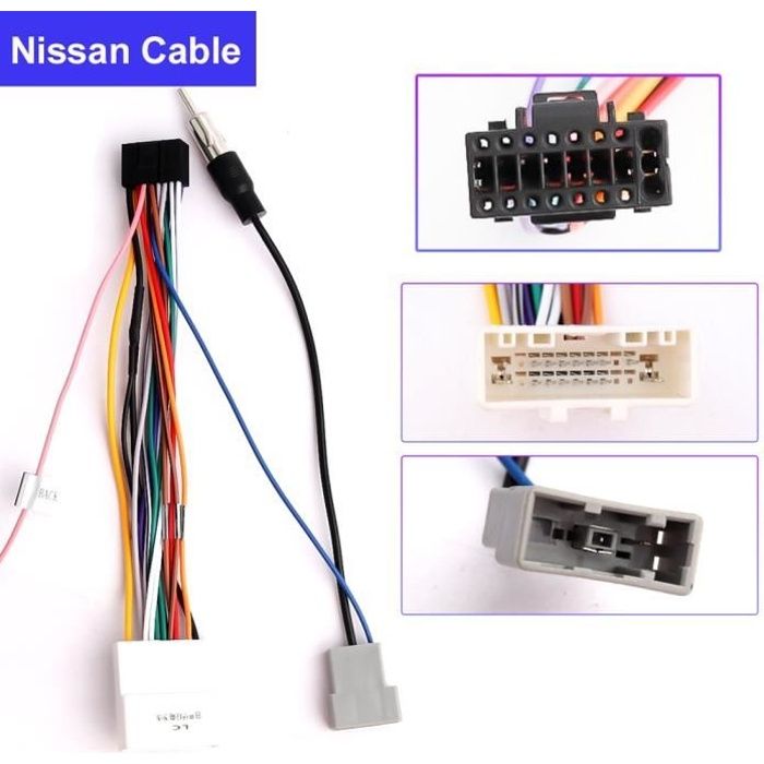 Pour Nissan ISO - Adaptateur de câble de commutateur d'autoradio ISO, adaptateur quadlock
