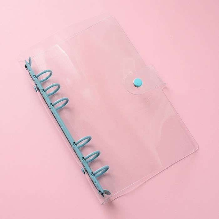 Classeur Transparent A6 à 6 Anneaux Pailleté - Protège-Cahier En PVC - Pour Agenda, Carnet De Voyage, Fournitures De Bureau