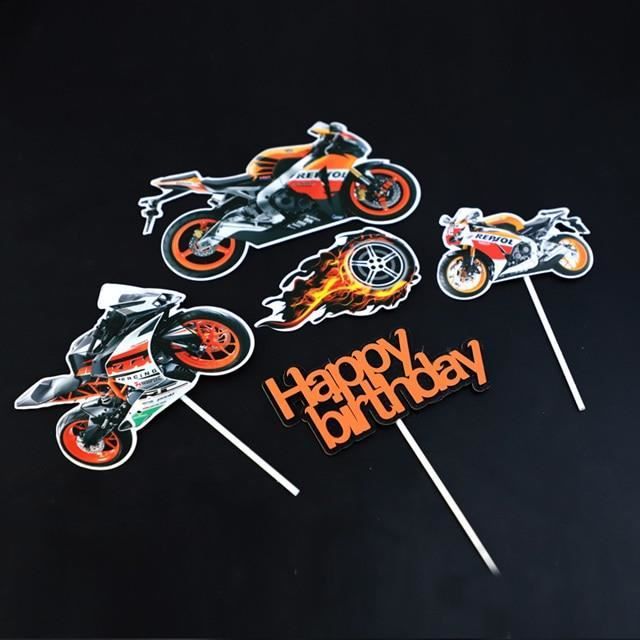 Decoration De Fete Moto Combo Joyeux Anniversaire Gateau Topper Garcons Hommes Fete D Anniversaire Gateau Type Motorcycle Cdiscount Maison