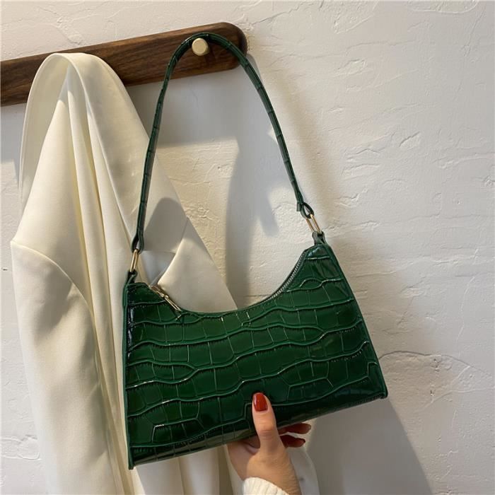 Pochette Bandoulière Femme PU - Petit Sac Sous Le Bras Avec Fermeture éclair, Compact Et élégant