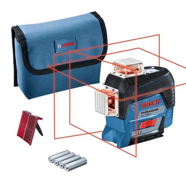 Niveau laser lignes Bosch Professional GLL 3-80 C - 0601063R00 - Noir et  bleu - Sans fil - Portée 120 m - Cdiscount Bricolage