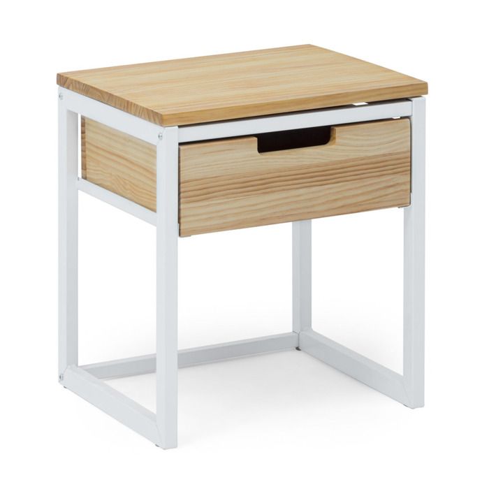 table chevet icub3 avec tiroir style scandinave 40x40x47 blanc