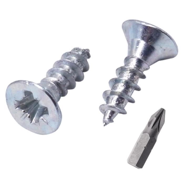 Lot De 11 Vis à Bois 5x60 Mm - Acier Zingué, Tête Fraisée Fendue - Neuf