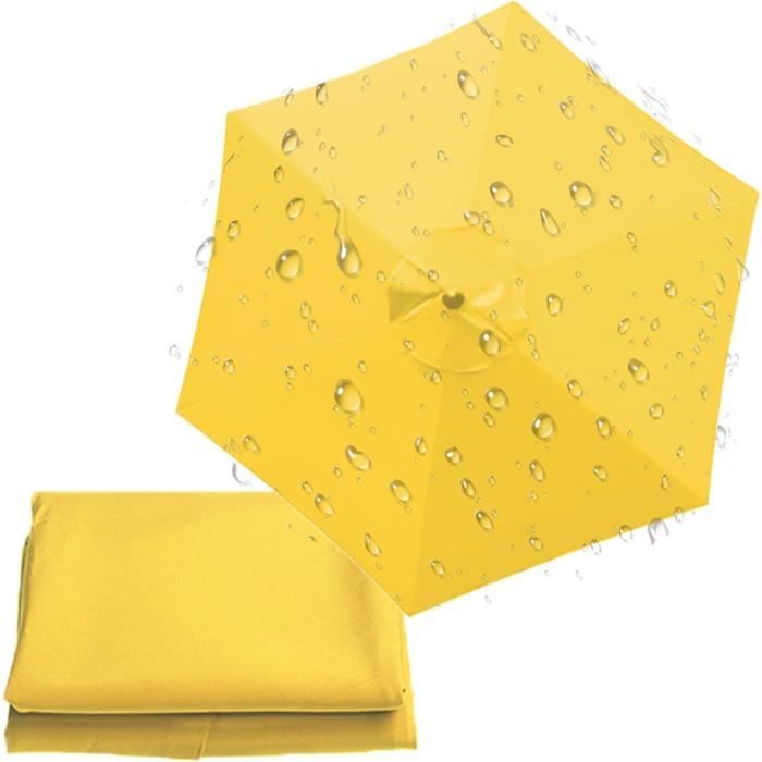 Housse De Rechange Auvent Parasol 2,7m - 6 Baleines Toile Blanche Pour Terrasse