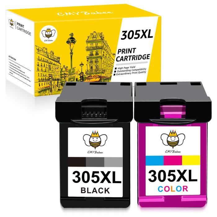 Cartouches D'encre Compatibles HP 305 XL - Noir Et Couleurs, Pour DeskJet Et Envy, Marque SOS ENCRE