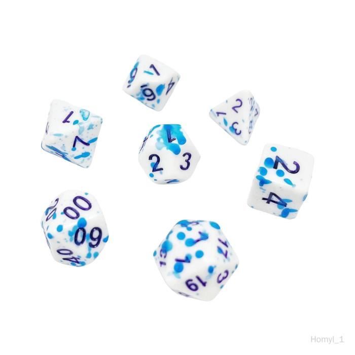 Lot De 10 Dés à 10 Faces En Acrylique – Polyédriques – Pour Jeux De Société, Maths Et Fêtes – Blanc