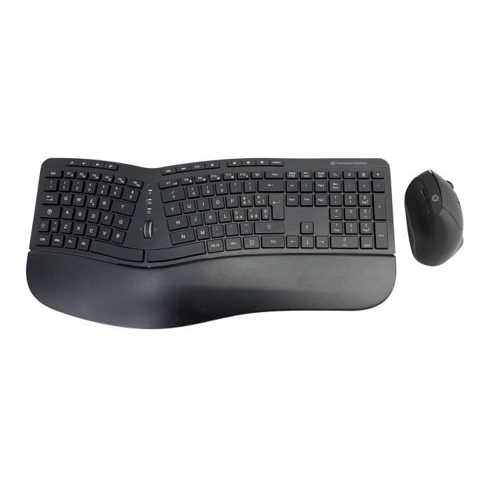 Clavier Ergonomique – CONCEPTRONIC – ORAZIO02IT – Sans Fil – Courbé – Repose-Poignets