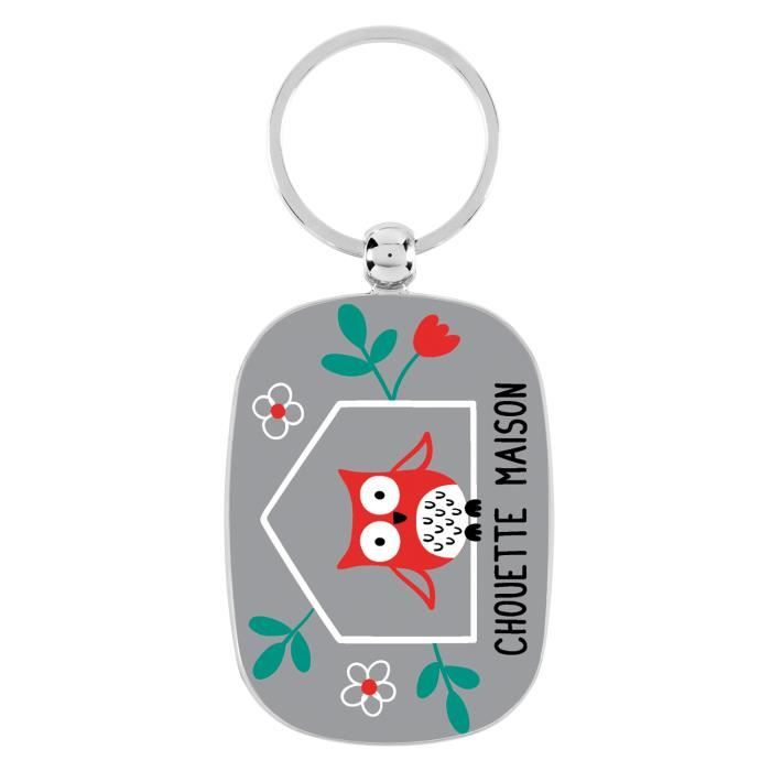 Porte Cles Original Chouette Maison Gris Porte Clefs De Maison