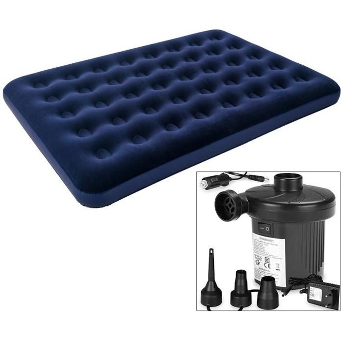matelas gonflable bestway 191x137x22cm avec pompe a air electrique 12v 230v cdiscount sport