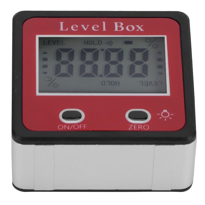 Inclinomètre Numérique LCD Rétroéclairé - 4 Aimants, Plage 4x90°, Portable Pour Usage Nocturne Et Chantier