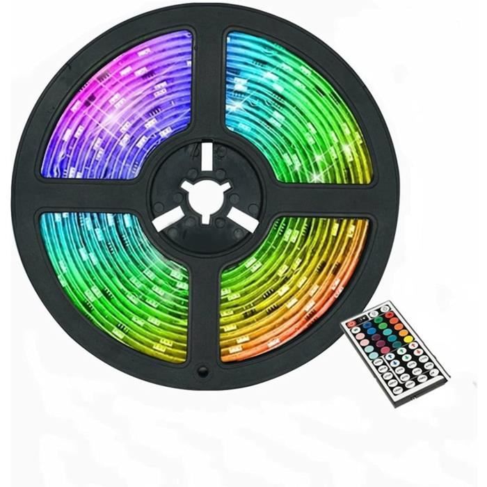 Bande LED RGB 5050 Flexible - 12V, Télécommande, USB - Pour Décoration Intérieure