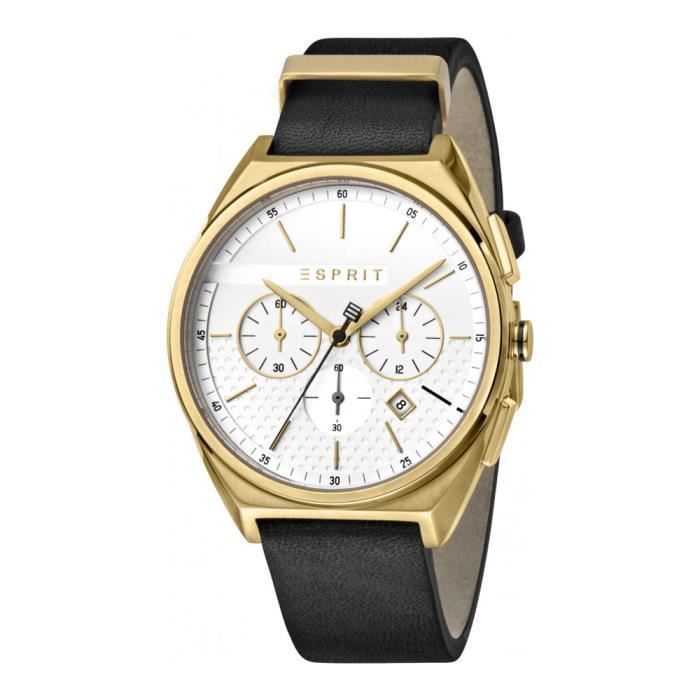 Esprit es1g062l0025 tranche chrono blanc montre chronographe de l » or des hommes noirs 4894626029288