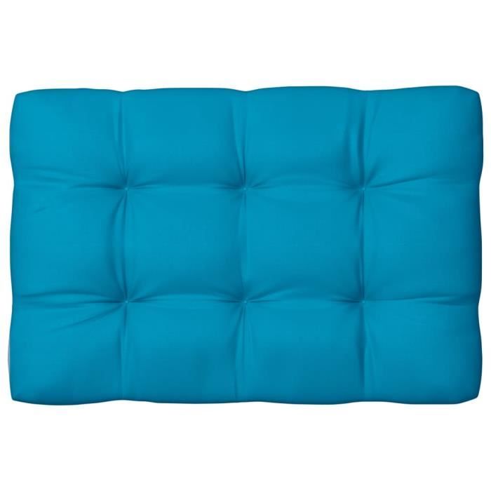 coussin de canapé palette bleu - famirosa - 120x80x10 cm - tissu 100% polyester - meuble de jardin